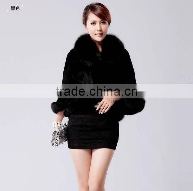 rex14027 2014 Wholesale New Fashion black Rabbit Fur Vest