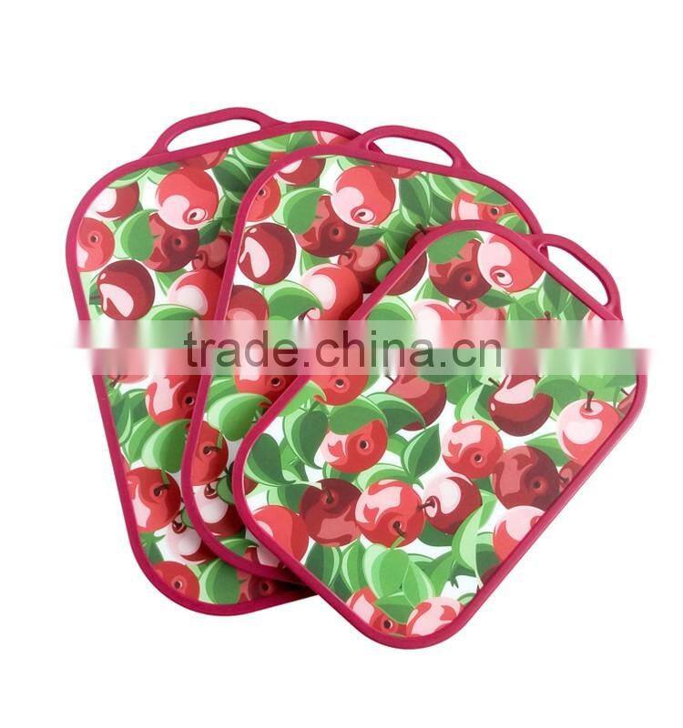 2016 new design thick kitchen cutting board set with holes