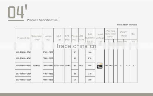 300*600 mm 20 W ultra thin Rectangular Led Panel Light Shenzhen