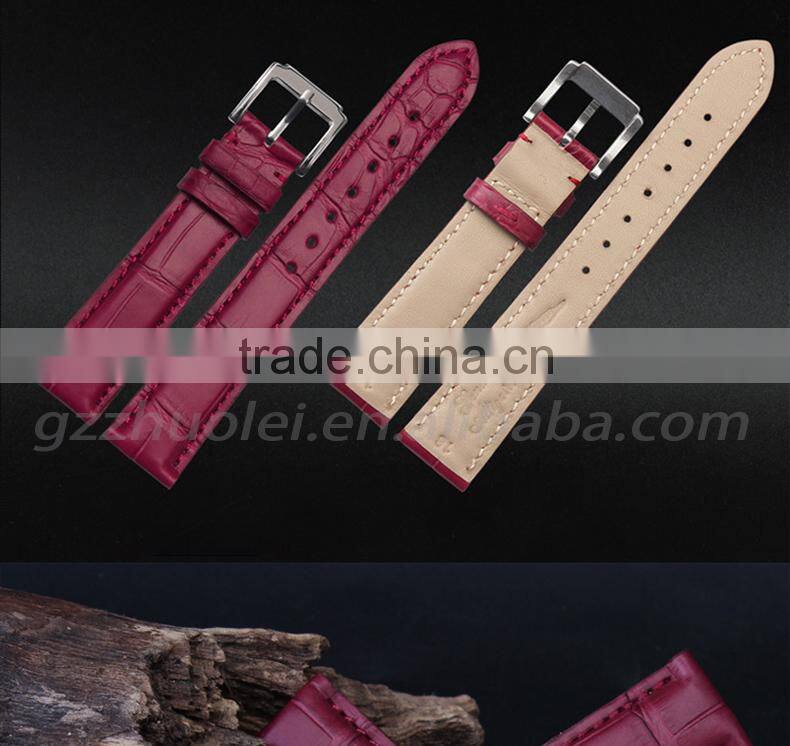 Hot fashion 18mm genuine alligator customized leather Watch strap wholesale