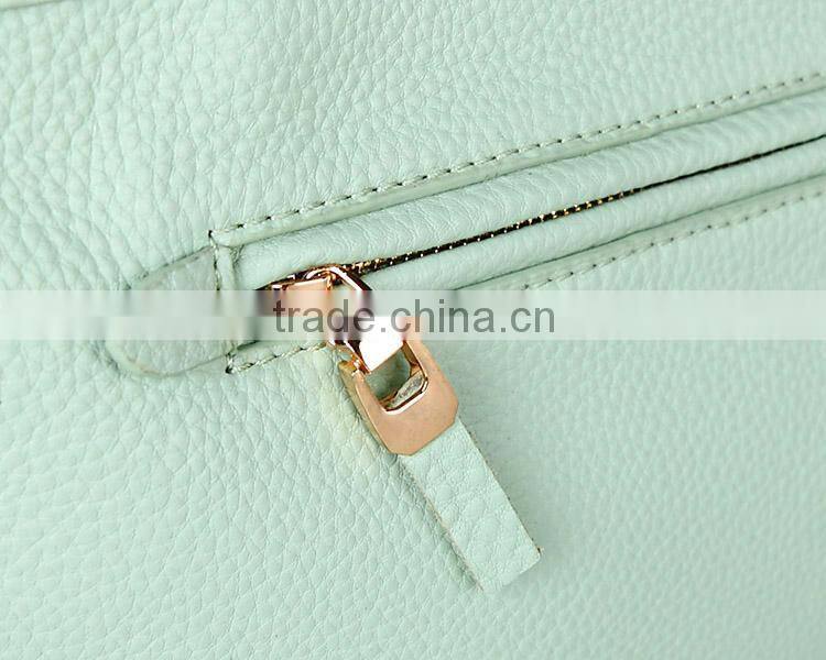 Super soft leather fitness bag,Spearmint bag with Zippered Clutch Bag