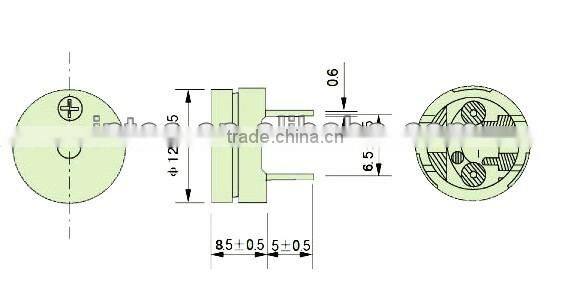 12*8.5 internal drived magnetic buzzer passive Tankinis 5V 4K P00088