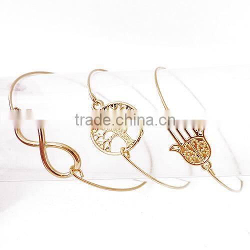 2015 NEW PRODUCTS!!Chinese suppiler latest fashion three chains link bracelet design gold chain bracelet