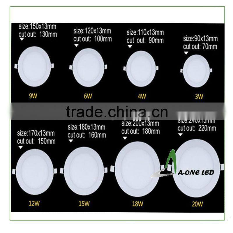 Halogen fluorescent replacement led light 20w dimmable panel light round