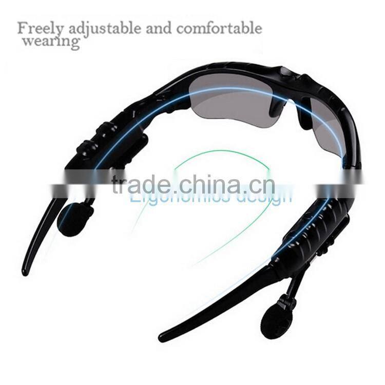 Stock and Fast Delivery Promotional Stylish Sunglasses Headset Bluetooth Headset with Bluetooth 4.0 and Li-Battery