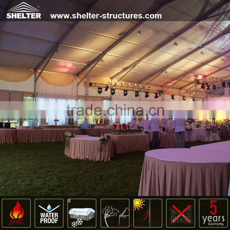 outdoor party tents at night