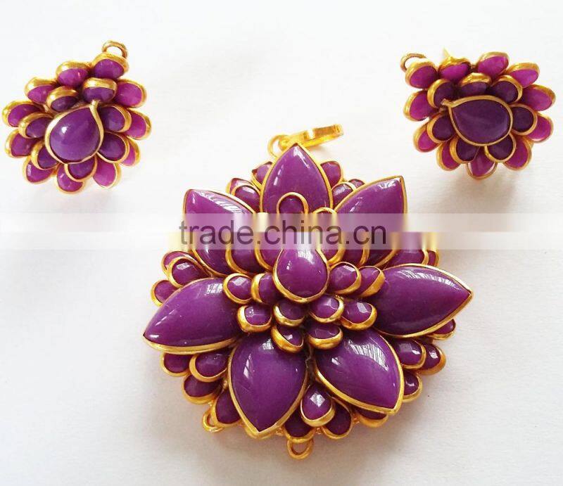 Pacchi Pendant Set with Earring Traditional Jewelry PS 05