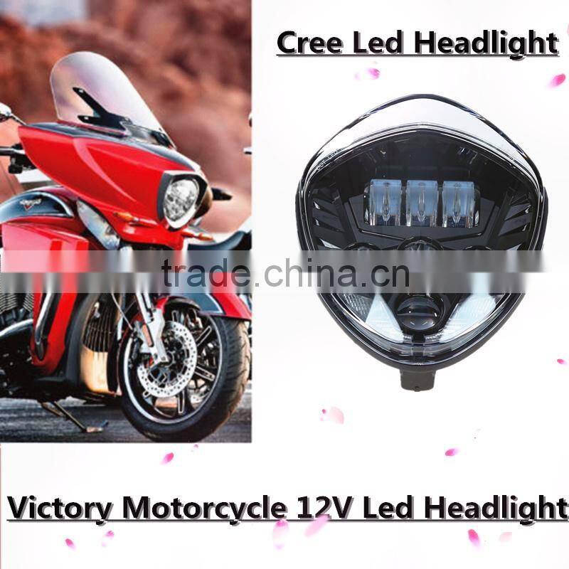 Newest high quality LED Motorcycle Projector Headlight Led headlamp For Victory Gross Country/Roads (11-Up)/Vision Tour(12-Up)