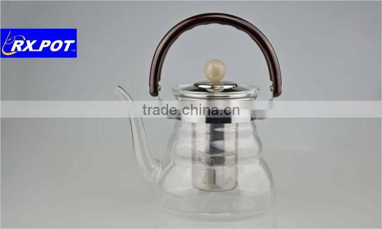 Premium Heat Resistant Glass Tea Pot with Stainless Steel filter 1100S
