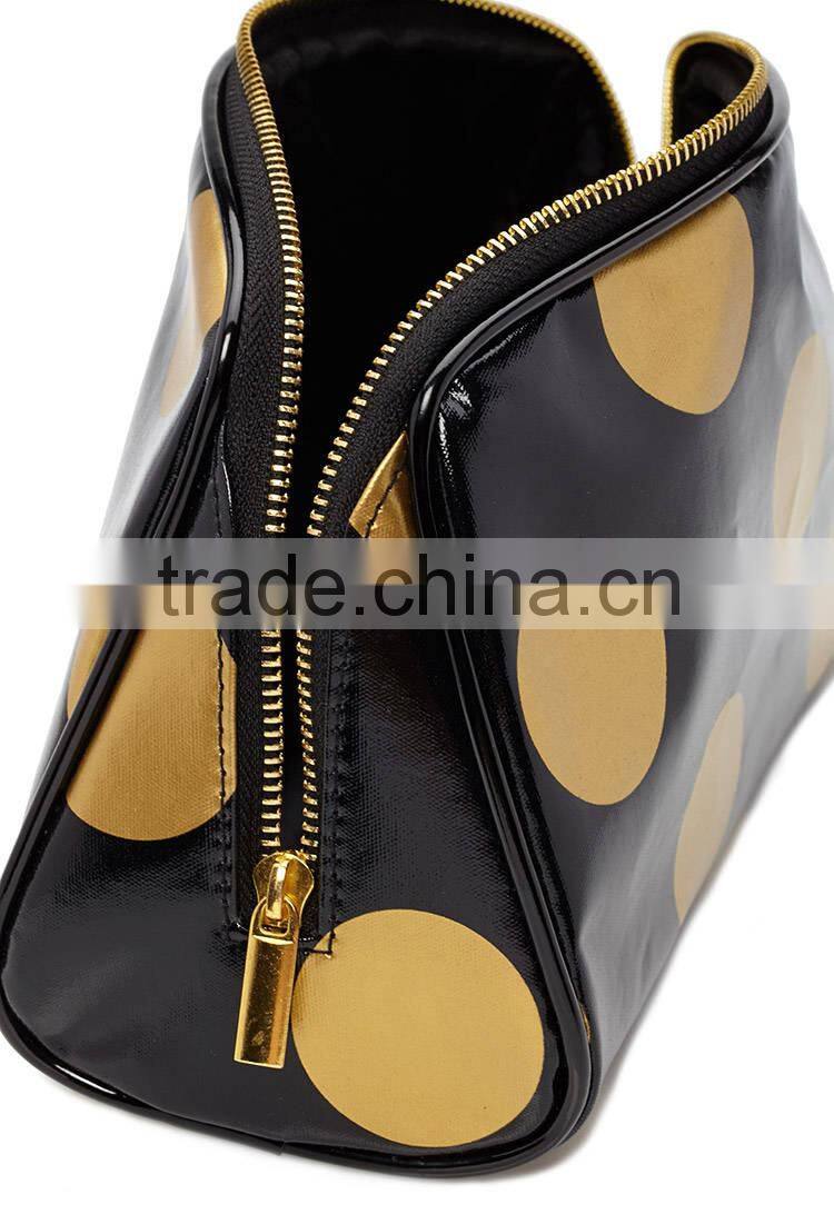 China supplier coated canvas waterproof dot zipper Cosmetic Pouch