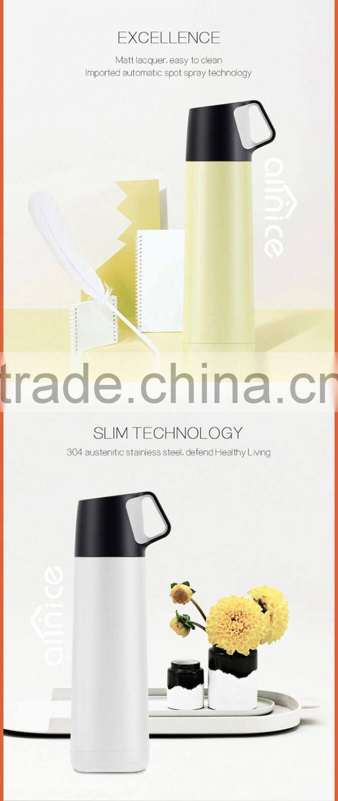 Wholesale 500ml gift with logo stainless steel vacuum bottle/double wall water bottle