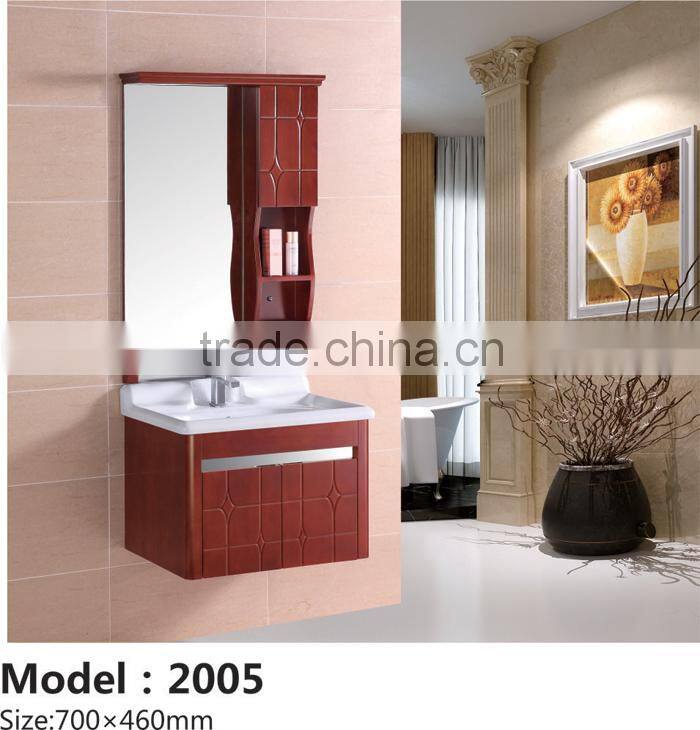 stainless steel bathroom cabinet,bathroom vanity cheapest anaglyph white color pvc bathroom cabinet with mir