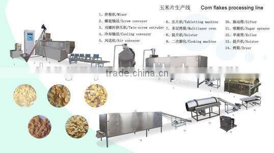 Newest Corn Flakes Snack Food Production Line