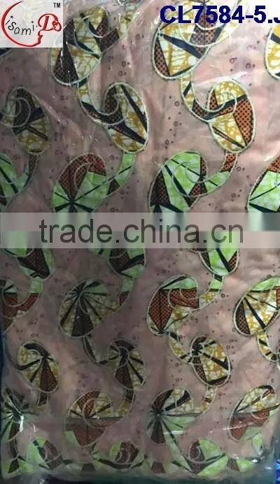 CL7584 Hot selling top quality new design charming color women wax lace fabric