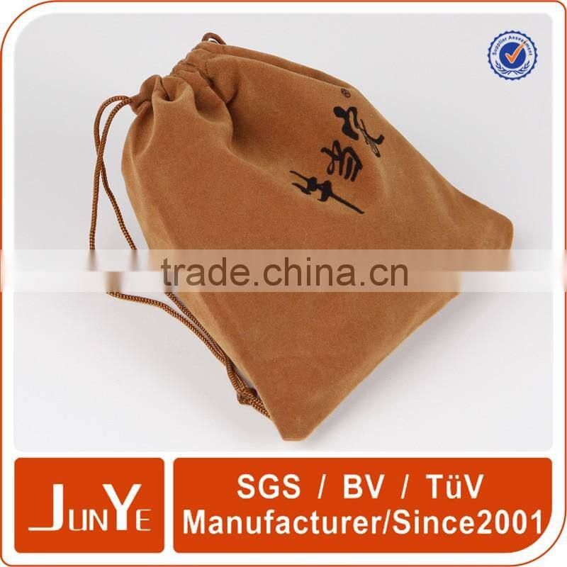 print company logo website velvet jewellery bag with charms