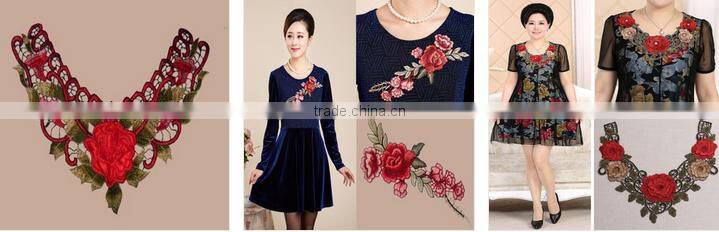 factory direct hot sale handmade beaded neckline applique collar for apparel back with glue hotfix can adhesive cloth