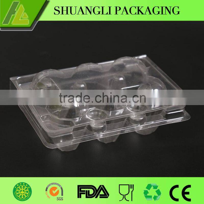 6 Cells clear transparent plastic quail egg tray
