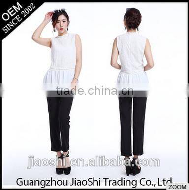Latest designs New style spandex printed sleeveless lady blouse & top for women