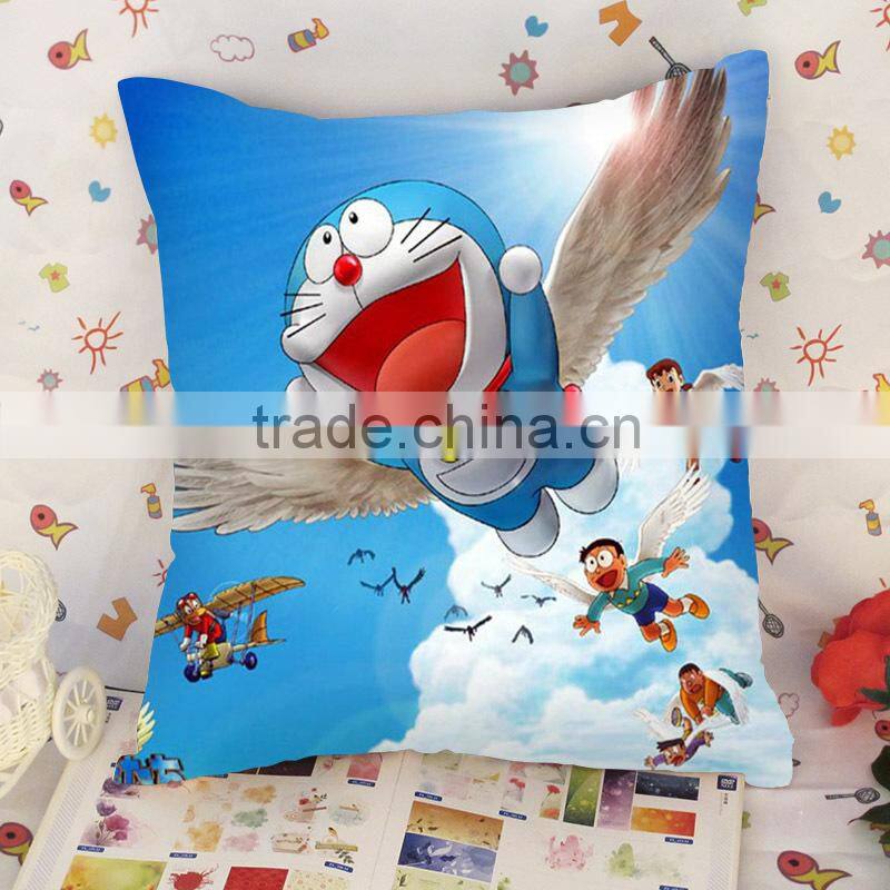 Custom Doraemon throw pillow printing , customize printed Doraemon throw pillow