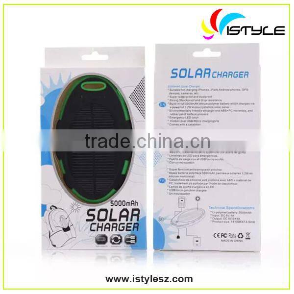mirror shape solar power bank 5000mAh with waterproof function