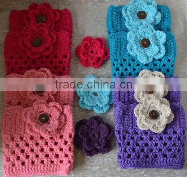 Wholesale hand knitted crochet women leg warmers