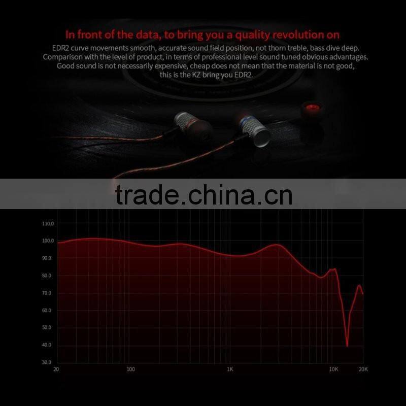 New KZ EDR2 Bass In Ear Earphone with Microphone Metal Clear Sound Music Wired Hifi Headset Enthusiast Special Use Earburd