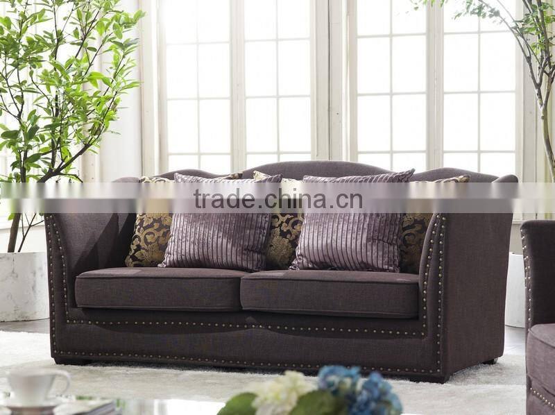 Leisure coffee color fabric sofa AL026