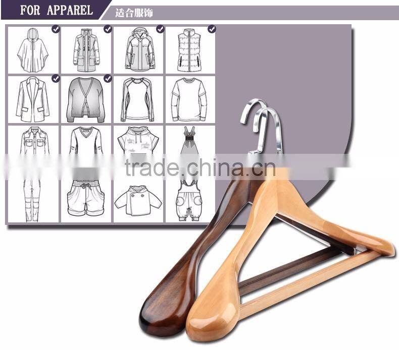 Wholesale High Quality straight wooden hangers widen shoulder hotel hanger