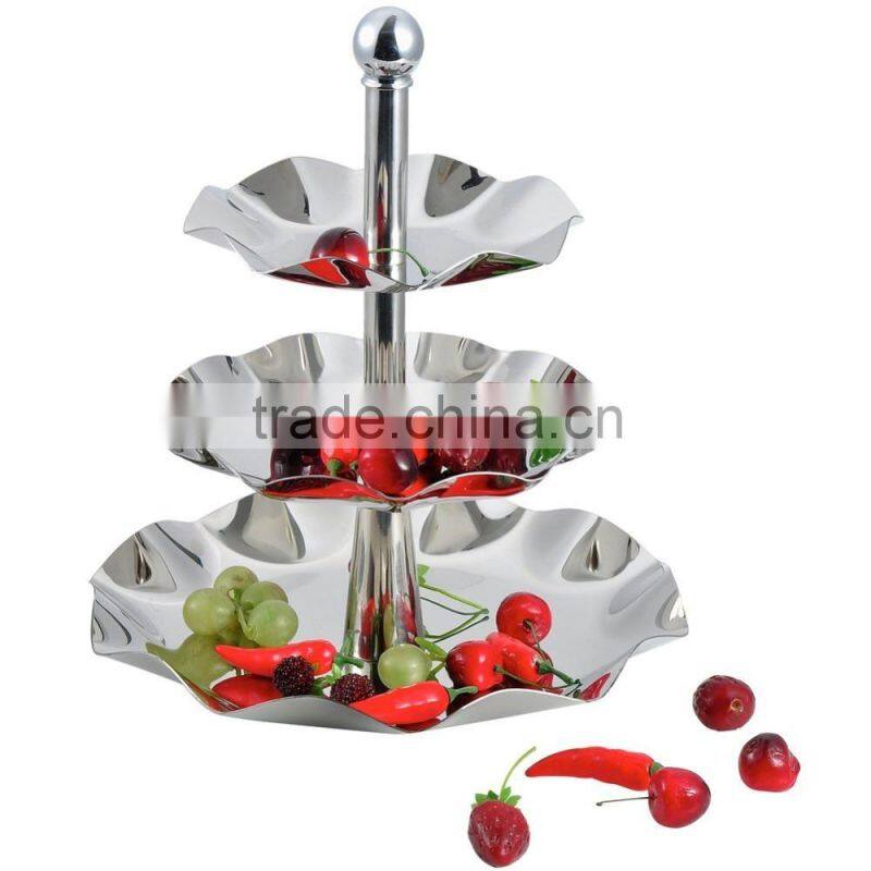 3 Tier Stainless Steel Flower Shape Cake Stand