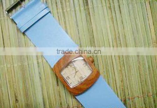 2015 newest vogue hot sale charming wood case with genuine leather watch(WJ-3927)