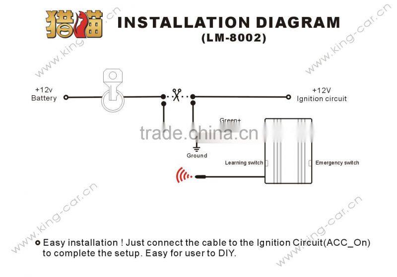 auto engine cut off one way car immobilizer