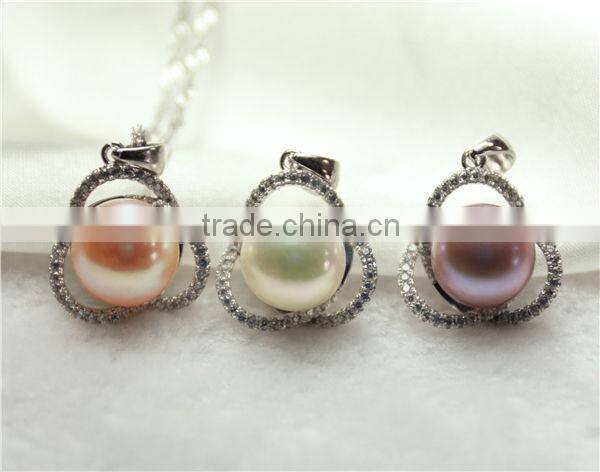 Natural pearl pendants jewelry mounting with 925 silver