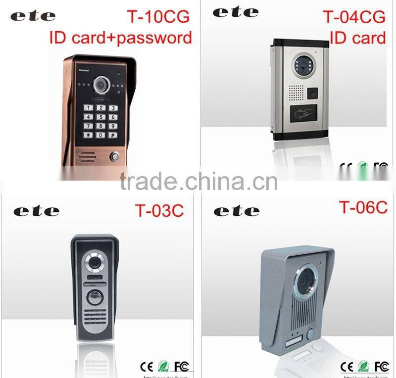 7 inch 220v Power and CMOS OR CCD Camera cheap apartments wired video intercom door phone ring doorbell video