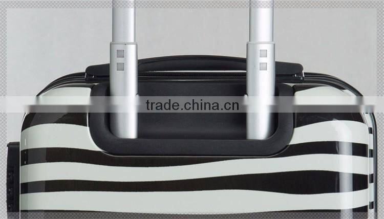 ABS hard case luggage with zipper wheel alumunium trolley systems