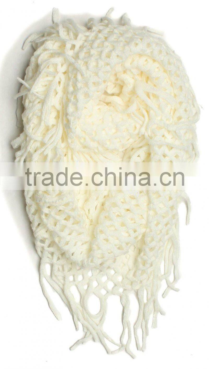 Women's Pashmina Blend Chunky Ribbed Knit Winter Infinity Circle Scarf Cowl knited scarf
