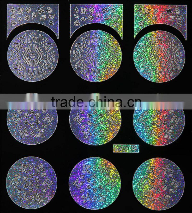 Round Shape Silver Laser Nail Vinyl Stencil