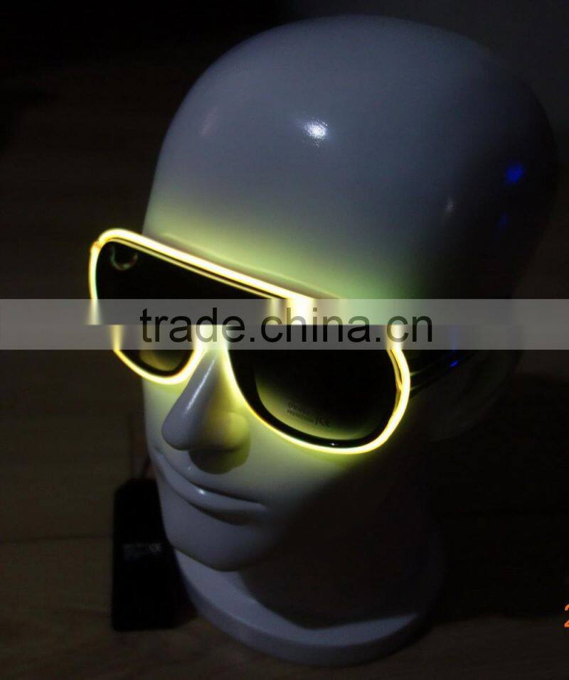 Green EL sunglasses/EL glow sunglasses/EL lighting glasses/Electroluminescent sunglasses