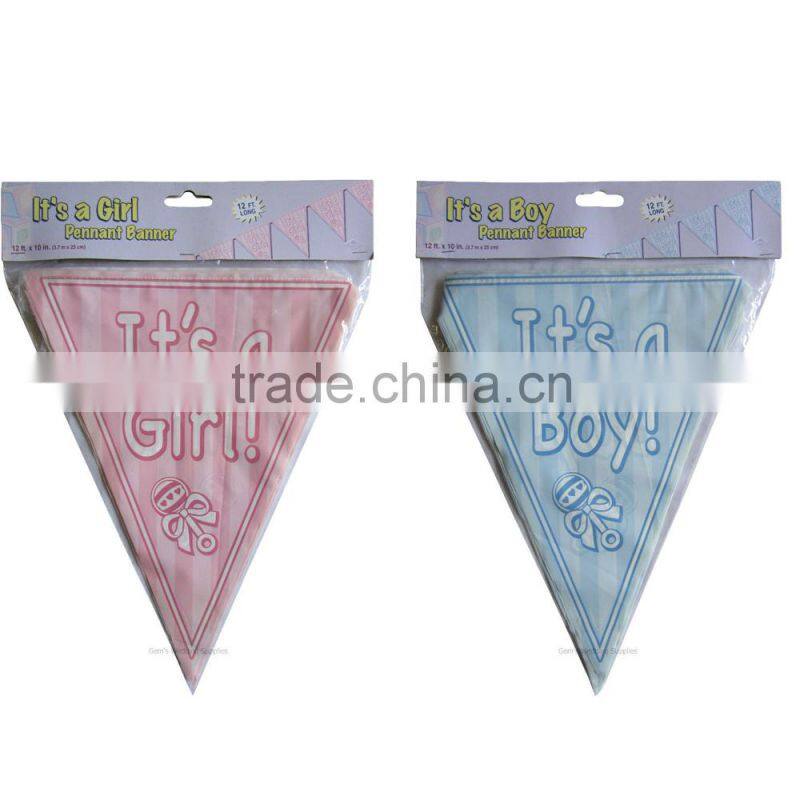 IT'S A Boy Blue Pennant paper Banner For baby shower decoration