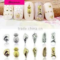 2016 Factory Price Beautiful Shiny Mixed Design Nail Art Decoration Acrylic Nail Tips Metal Slice Sticker