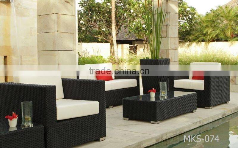 Resin wicker synthetic rattan sofa-General use sofa outdoor furniture (1.2mm thickness Alu Frame, Power Coated Woven by Rattan,)