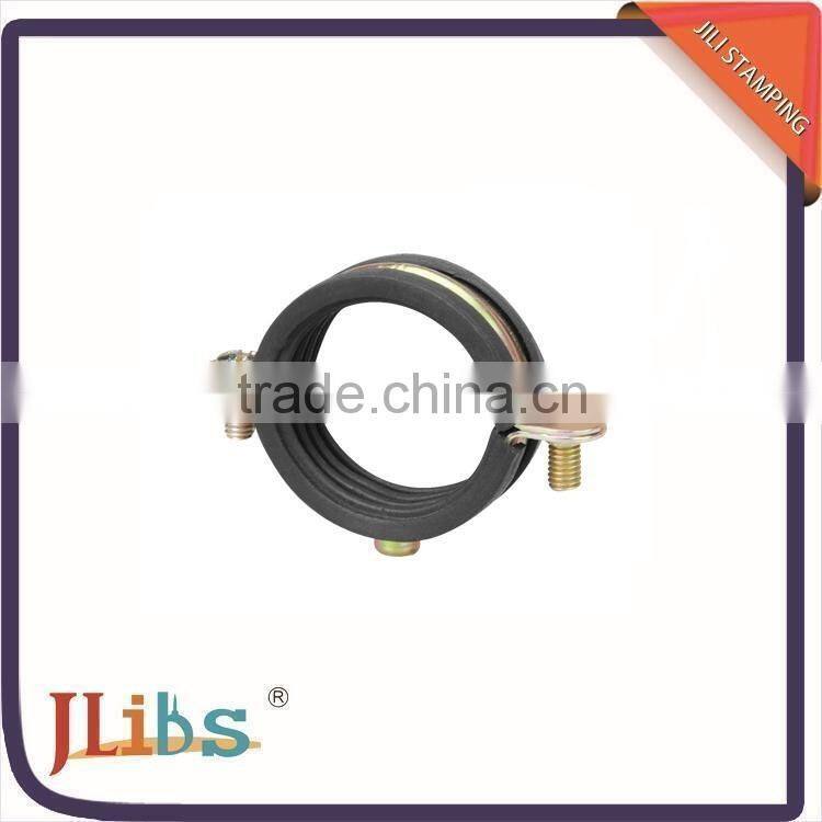Carbon steel M6 pipe clamp both closed/rubber line pipe fitting