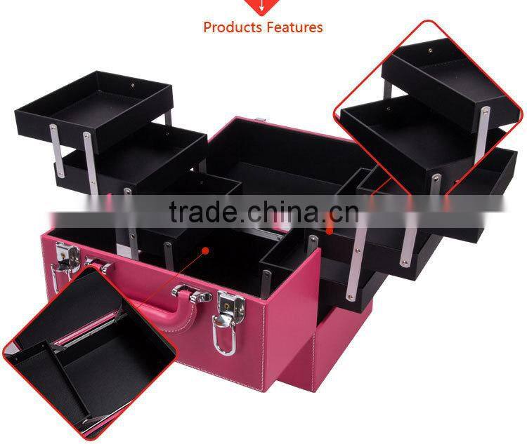 Factory Price Pink Vanity Cosmetic Case Makeup Box