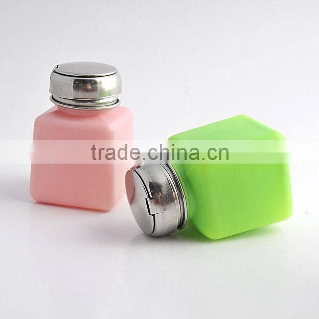 Nail polish remover pump dispenser bottle