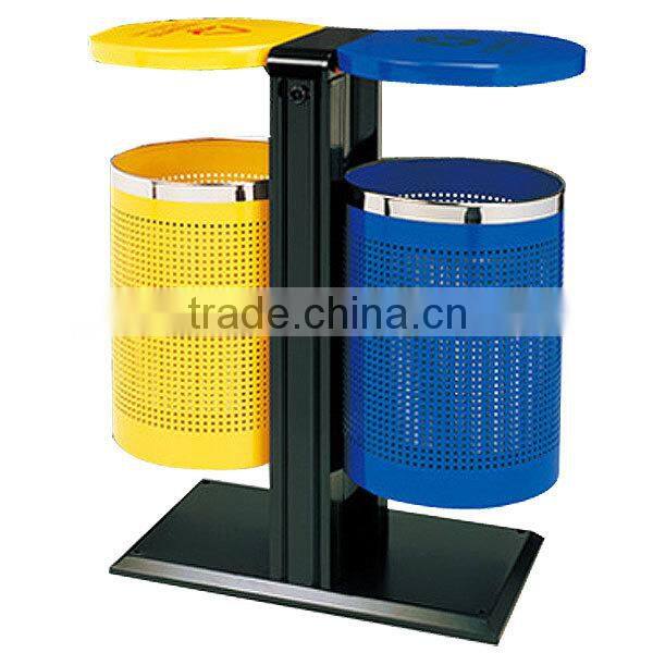 Public Cute Waste Paper Prices Bin /Free Standing Recycle Seperated Hanging Litter Bin for Street/Park/Garden