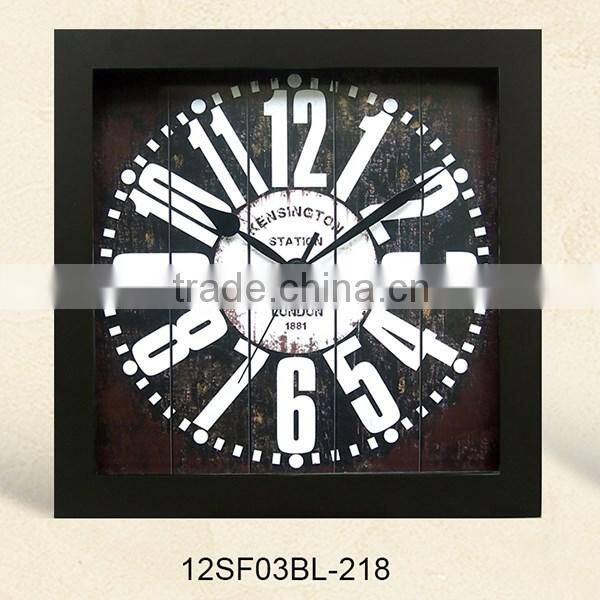 12 inch hanging or standing MDF Promotional wall clock(12SF03BL-216)