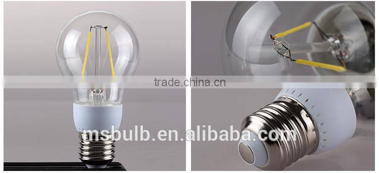 alibaba china A60 led bulb 5w , energy saving A60 filament led bulb with glass body