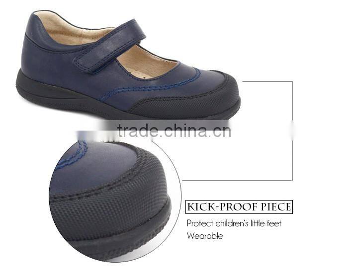 Choozii 2016 Elegant Navy Blue Leather Girls Ballerina Shoes for School