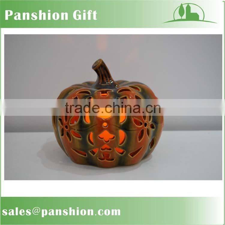 Festal decorative ceramic thanksgiving pumpkin