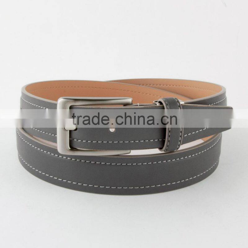 Various design men genuine leather belts with plastic belt buckles