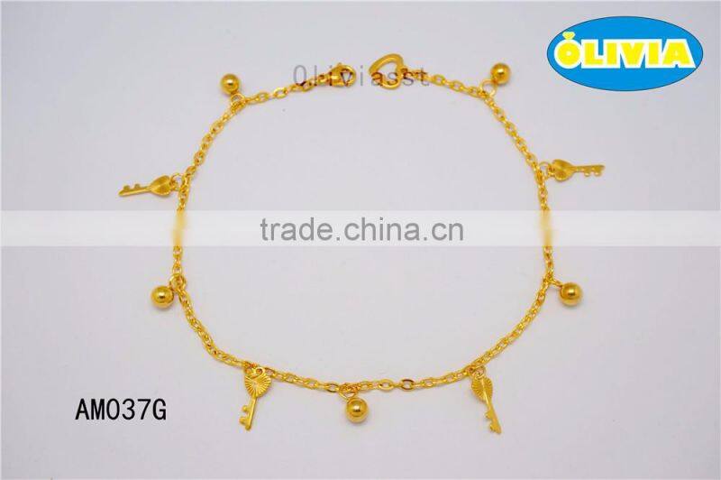 Olivia 2016 New Fashion Stainless Steel Jewerlry Simple Leaves design anklets for women